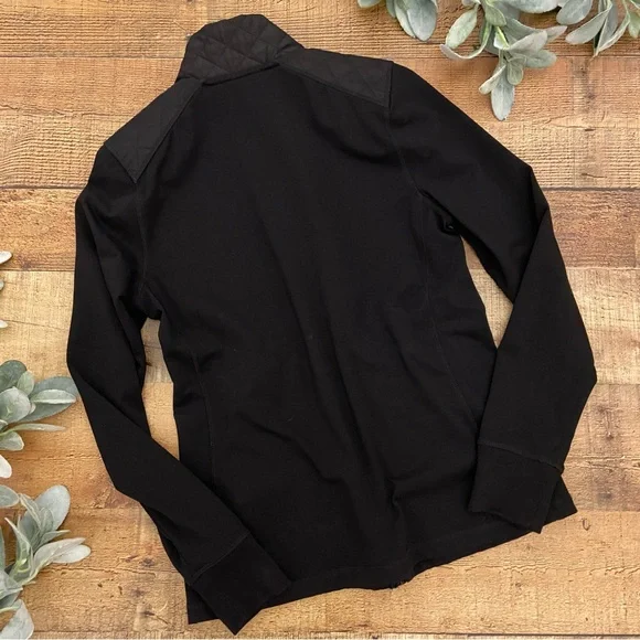 Ralph Lauren Sporty Black Zip Up Jacket, Quilted Accent, Pockets - Picture 9 of 12